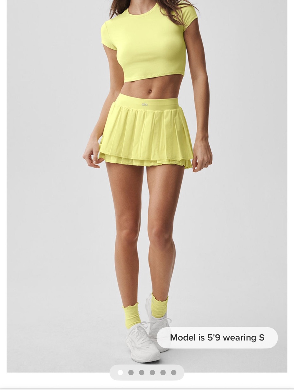 ALO Yoga Pleated Mini Skirt in Bright Yellow